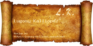 Lugosy Kalliopé névjegykártya
